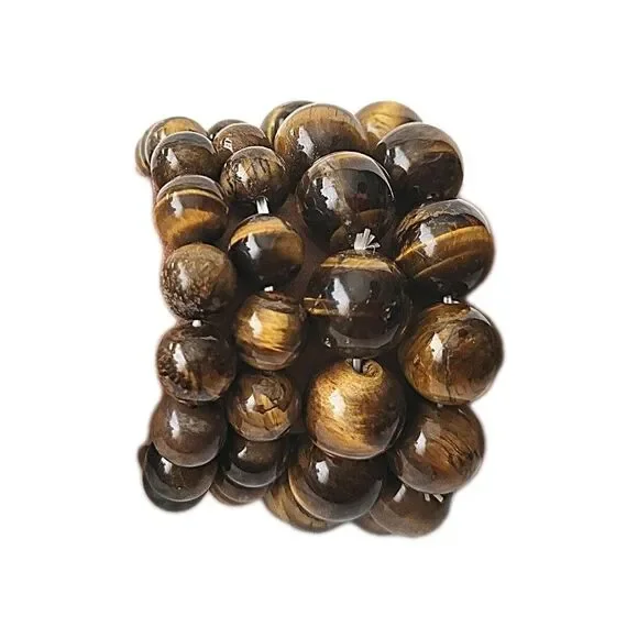 Beautiful 8mm Tiger Eye Bracelet Healing Gemstone Beaded Elastic Bracelet Reiki - Picture 4 of 4